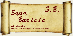 Sava Barišić vizit kartica